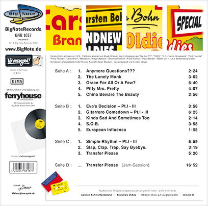 Abb. COVER Rückseite ''Brandnew Oldies - Volume 3'' (Vinyl)